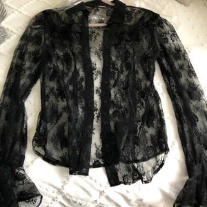 Express black lace blouse